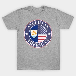 Proud Anguillan-American Badge - Anguilla Flag T-Shirt